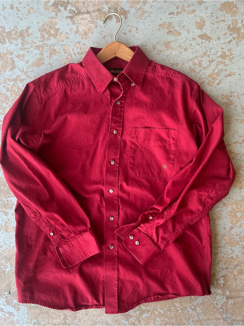 Ariat Men's Long-Sleeve Button-Down Shirt in Deep Red